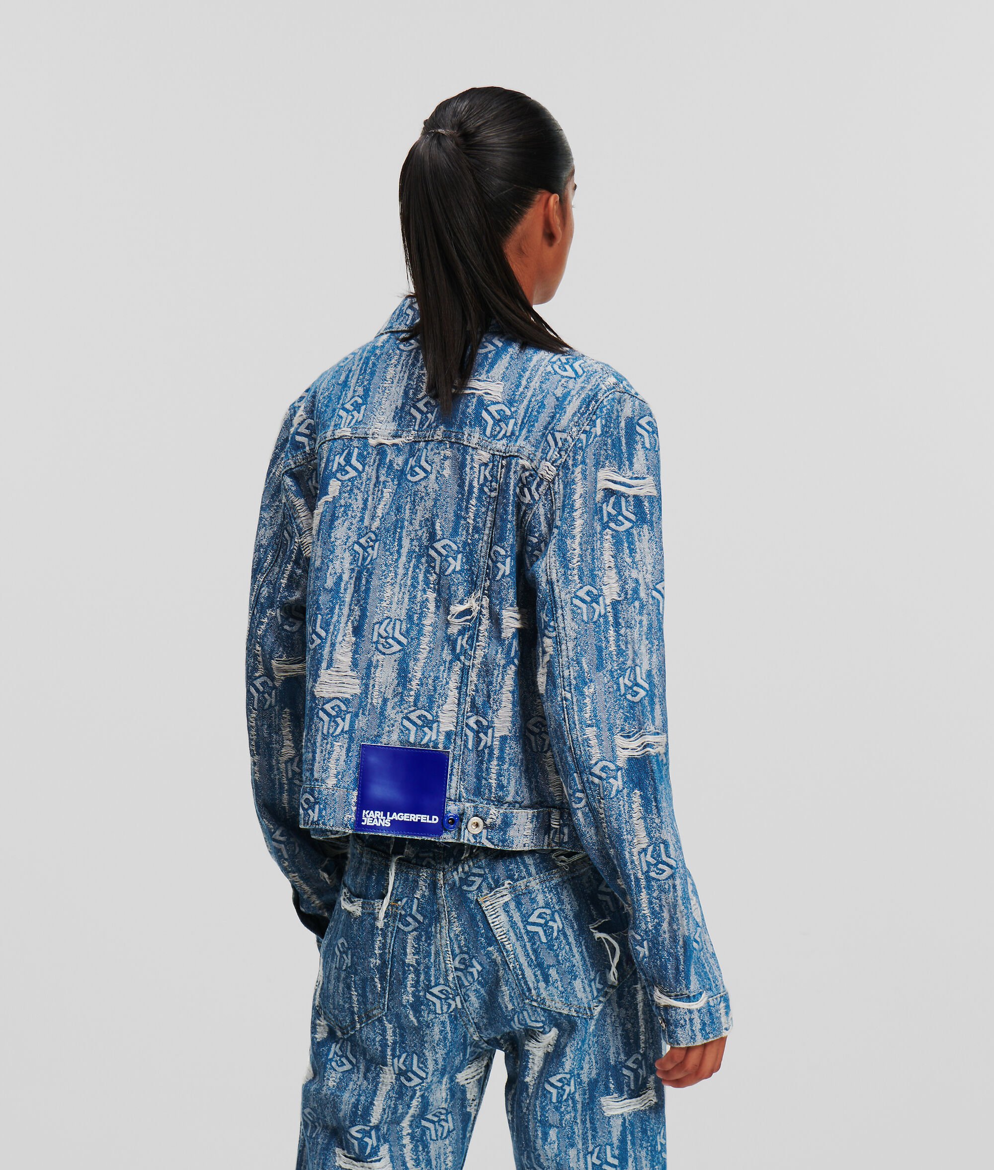 (image for) Humanized KLJ MONOGRAM DISTRESSED DENIM JACKET